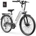 thumbnail image 1 of Jasion Roamer ST 26" Electric Bike for Adults, Step-Through Commuter E Bike, 500W Motor, 28 MPH, 48V 11Ah Removable Battery, 62-Mile Range, City Cruiser Ebike, White, 1 of 8