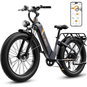 Jasion Thunder Electric Bike for Adults, 1500W Peak Motor 48V 18Ah Removable Battery, 80 Miles Longe Range, 26'' x 4'' Fat Tire E-Mountain Bicycle, APP Control, UL2849