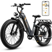 Jasion Thunder Electric Bike for Adults, 26'' x 4'' Fat Tire Ebike with 48V 18Ah Removable Battery, APP Control Electric Mountain Bike, UL2849