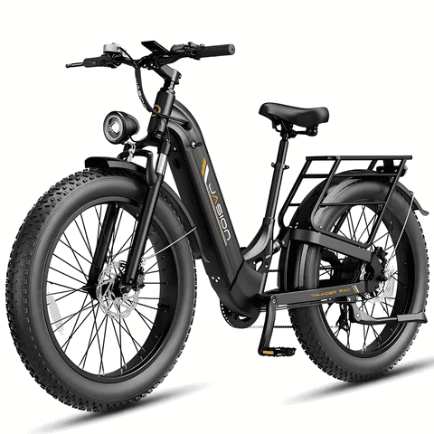Jasion Thunder Pro ST Electric Bike for Adults, 750W Rated Motor 52V 20Ah Removable Battery, 26'' x 4'' Fat Tire E-Mountain Bicycle, APP Control Bluetooth, UL2849, Black