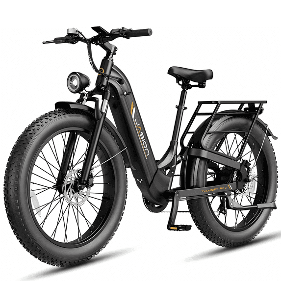 Jasion Thunder Pro ST Electric Bike for Adults, 750W Rated Motor 52V 20Ah Removable Battery, 26'' x 4'' Fat Tire E-Mountain Bicycle, APP Control Bluetooth, UL2849, Black
