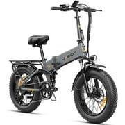 Jasion X-Hunter Electric Bike for Adults, 750W Motor Electric Bicycle with 48V 13AH Removable Battery, 20" x4.0 Fat Tire Folding Ebike, Full Suspension, 7-Speed Bicycles