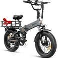 thumbnail image 1 of Jasion X-Hunter Electric Bike for Adults, 750W Motor Electric Bicycle with 48V 13AH Removable Battery, 20" x4.0 Fat Tire Folding Ebike, Full Suspension, 7-Speed Bicycles, 1 of 8