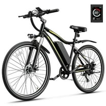 Jasion Electric Mountain Bike for Adults, 1200W Peak Motor Ebike 48V 10AH Removable Battery, 27.5" Tires Electric Bicycles for Commute, Shimano 7-Speed and Front Suspension UL2849