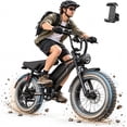 thumbnail image 1 of Jasion YR20 750W Electric Bike, 48V 20Ah E-Mountain Bike for Adult, Class 3 Fat Tire 20 Inch Off-Road Electric Bicycle with Hydraulic Brake, 80 Miles Moped Style Ebike with speedometer, UL2849, 1 of 9