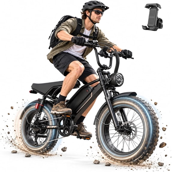 Jasion YR20 750W Electric Bike, 48V 20Ah E-Mountain Bike for Adult, Class 3 Fat Tire 20 Inch Off-Road Electric Bicycle with Hydraulic Brake, 80 Miles Moped Style Ebike with speedometer, UL2849