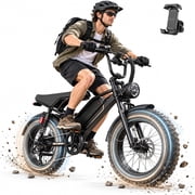 Jasion YR20 750W Electric Bike, 48V 20Ah E-Mountain Bike for Adult, Class 3 Fat Tire 20 Inch Off-Road Electric Bicycle with Hydraulic Brake, 80 Miles Moped Style Ebike with speedometer, UL2849