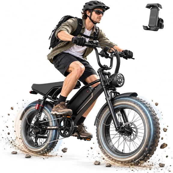 Jasion YR20 750W Electric Bike, 48V 20Ah E-Mountain Bike for Adult, Class 3 Fat Tire 20 Inch Off-Road Electric Bicycle with Hydraulic Brake, 80 Miles Moped Style Ebike with speedometer, UL2849