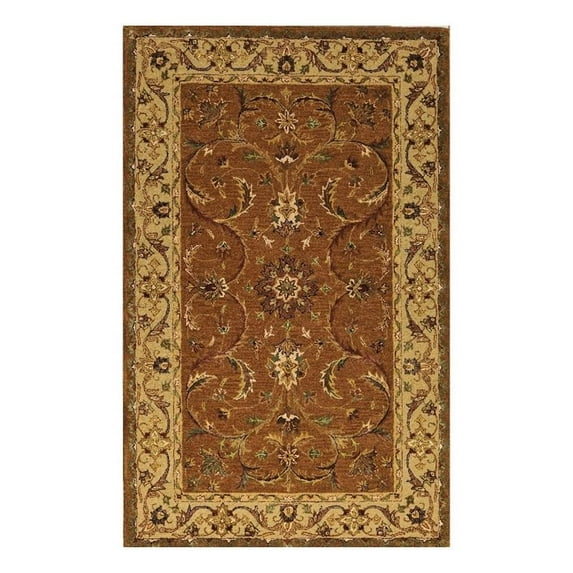 Jasmine 02 5X8 Brown Handtufted Wool Area Rug