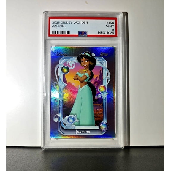 Jasmine 2025 Topps Disney Cartoon Princess #156 Card Aladdin PSA 9