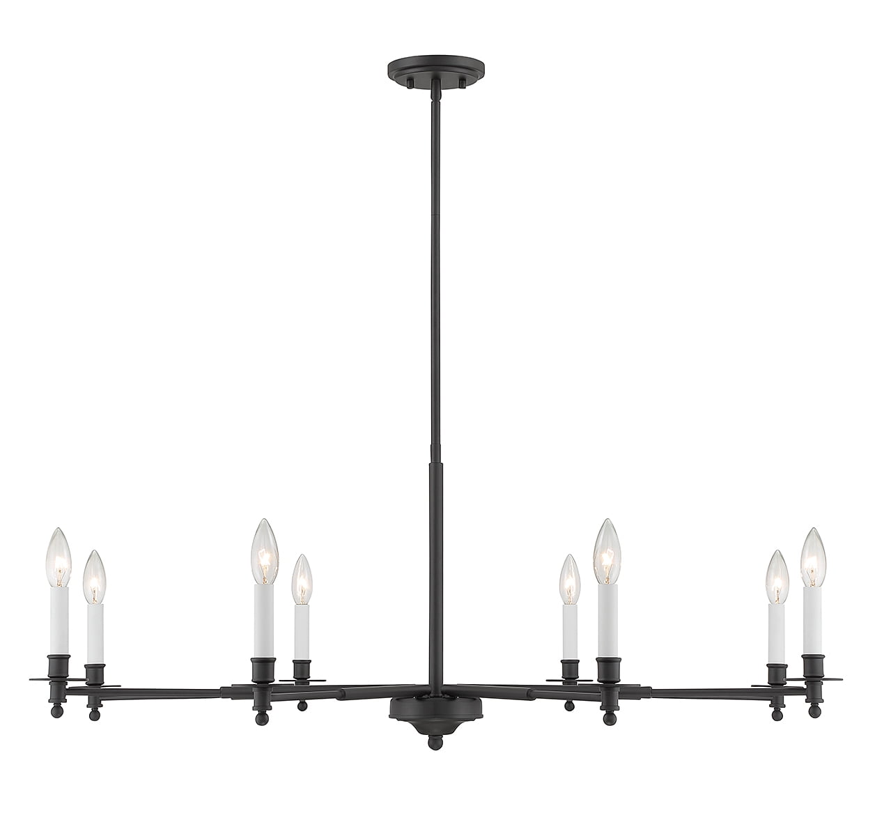Jasmine 42'' Matte Black 8-Light Candle Chandelier