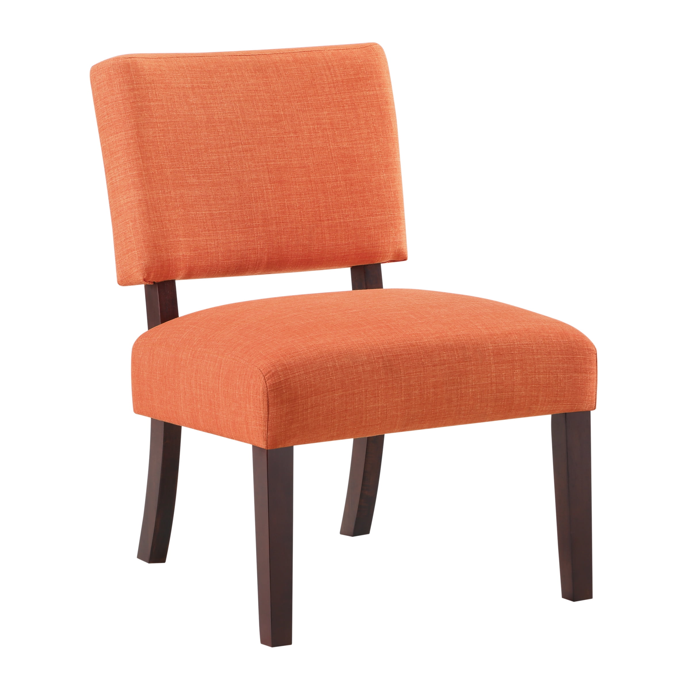 Tangerine Bliss Slipper Chair with Tapered Wood Legs