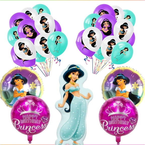 Jasmine Aladdin Princess Balloons Birthday Party Supplies Decor Fans Set Decorations Kit