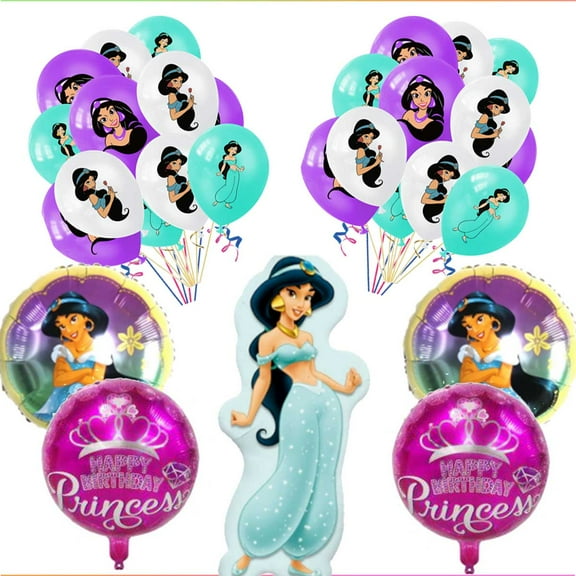 Jasmine Aladdin Princess Balloons Party Supplies Decor Set Decorations Kit Fans Birthday