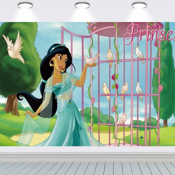 Jasmine Aladdin Princess Birthday Party Supplies Banner Backdrop Background Taspestry Poster Wall Decor