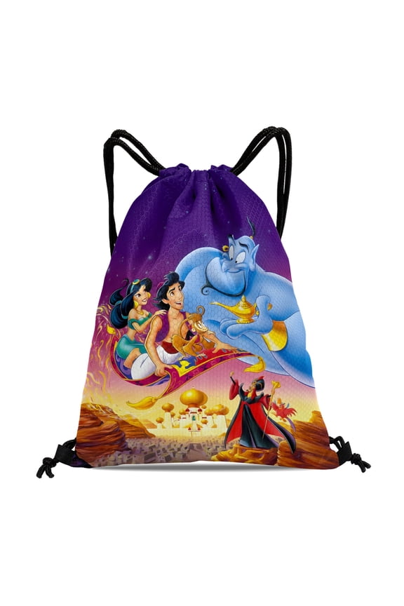 Jasmine Aladdin Princess Gift Drawstring Bag:Waterproof, ideal for fitness, hiking, swimming, travel, beach, and shopping, measuring 15.7*17.7 inches (40cm45cm.