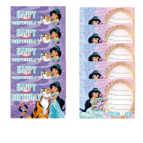 Jasmine Aladdin Princess Invite Invitations Cards Stock Bulk Birthday Fill-in Party Supplies Decorations