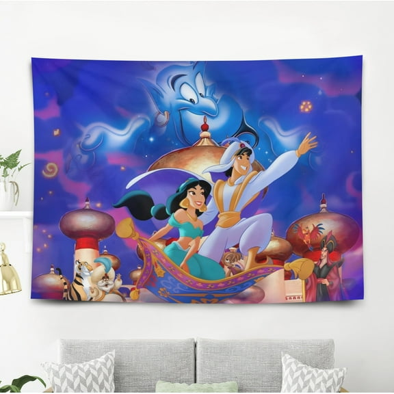 Jasmine Aladdin Princess-Theme Anti-pilling Tapestry Gift Wall Hanging Backdrop for Room Bedroom Girls Fans Background Banner Party Birthday Supplies Decor