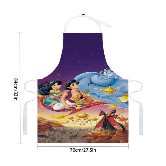 Jasmine Aladdin Princess apron featuring pockets and waterproof fabric, suitable for adults, adjustable cooking apron, chef apron for drawing and craftingfor 33" x 28"70X84cm).