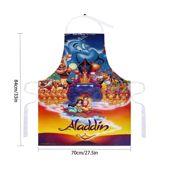 Jasmine Aladdin Princess apron featuring pockets and waterproof fabric, suitable for adults, adjustable cooking apron, chef apron for drawing and craftingfor 33" x 28"70X84cm).