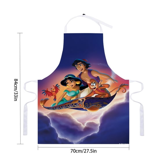 Jasmine Aladdin Princess apron with pockets and waterproof design, adjustable for adults as a kitchen cooking apron, chef apron for drawing and craftingfor 33" x 28"70X84cm).