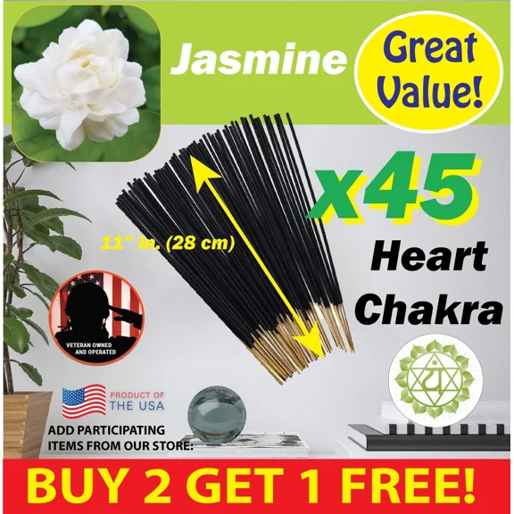 Jasmine Benben Us Incense 45X11" Sticks ~ Vegan Blend ~ High Fragrance Load