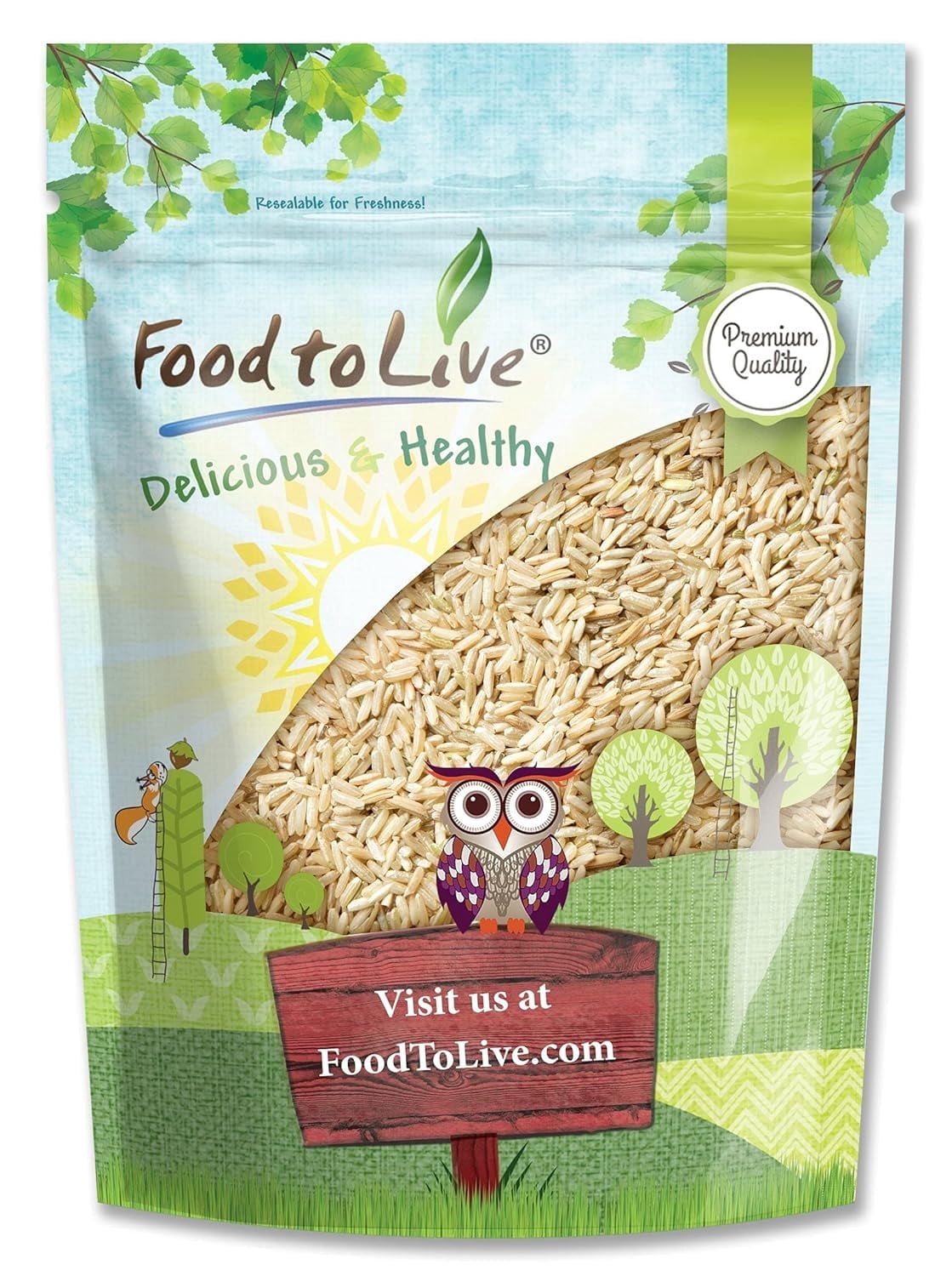 Jasmine Brown Rice, 5 Pounds — Kosher, Raw, Vegan — by Food to Live