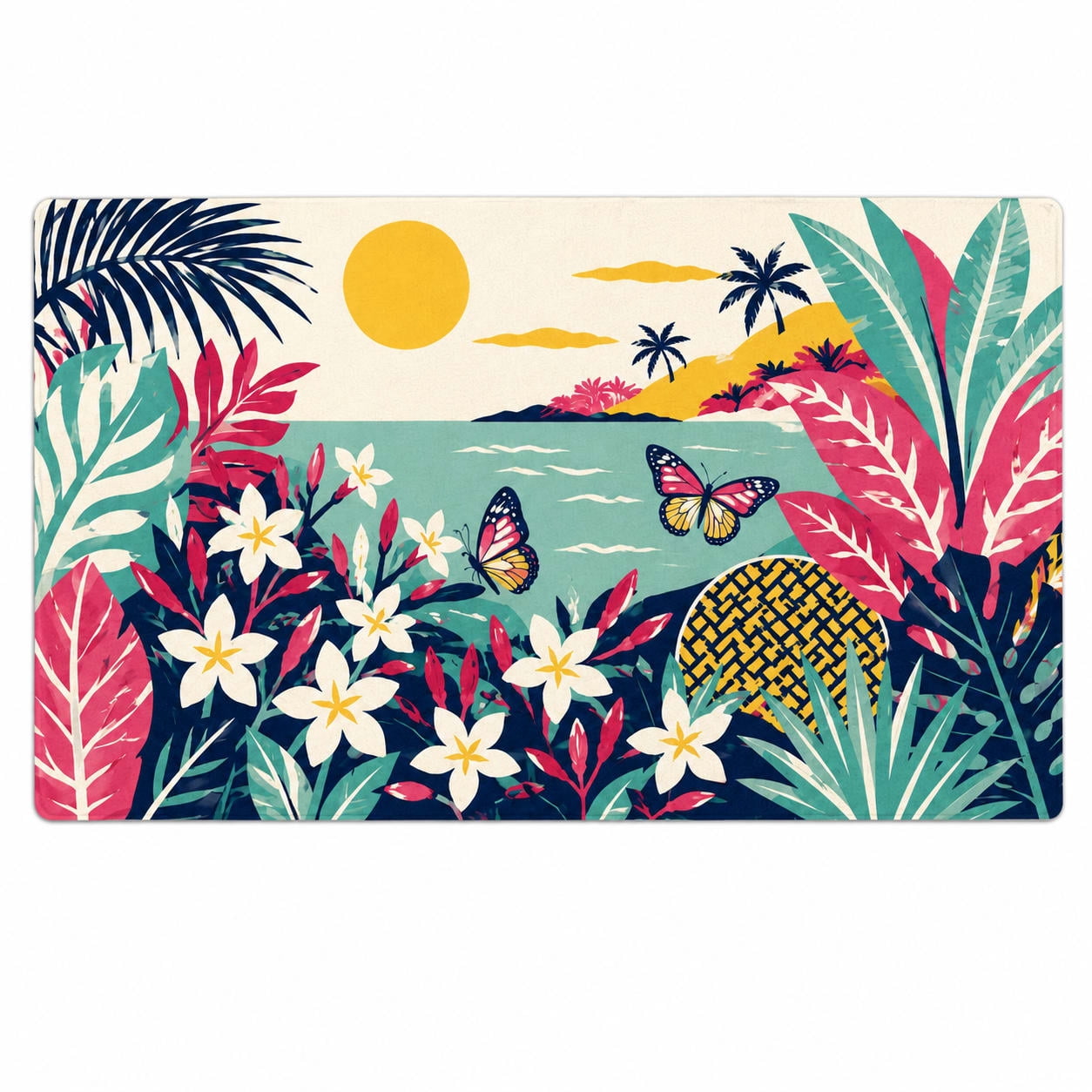 Jasmine Butterfly Rectangle Rug for Nursery Bright Summer - Walmart.com