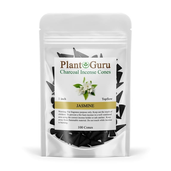 Jasmine Charcoal Incense Cones 1" TOPFLOW - 100 Pack - Natural Scented Cones Handmade Hand Dipped