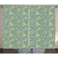 thumbnail image 1 of Jasmine Curtains 2 Panels Set, Bundle of Exotic Oriental Jasmine Plants Pattern on Silhouette Background Print, Window Drapes for Living Room Bedroom, 108W X 90L Inches, Multicolor, by Ambesonne, 1 of 3