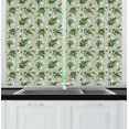 thumbnail image 1 of Jasmine Curtains 2 Panels Set, Exotic Jasmine Flowers on Green Branches Pattern in Irregular Order, Window Drapes for Living Room Bedroom, 55W X 39L Inches, Fern Green White Dust, by Ambesonne, 1 of 2