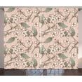 thumbnail image 1 of Jasmine Curtains 2 Panels Set, Romantic Tender Petal Pattern in Pastel Colors Nature Awakening Theme, Window Drapes for Living Room Bedroom, 108W X 90L Inches, Mint Green Dried Rose, by Ambesonne, 1 of 3