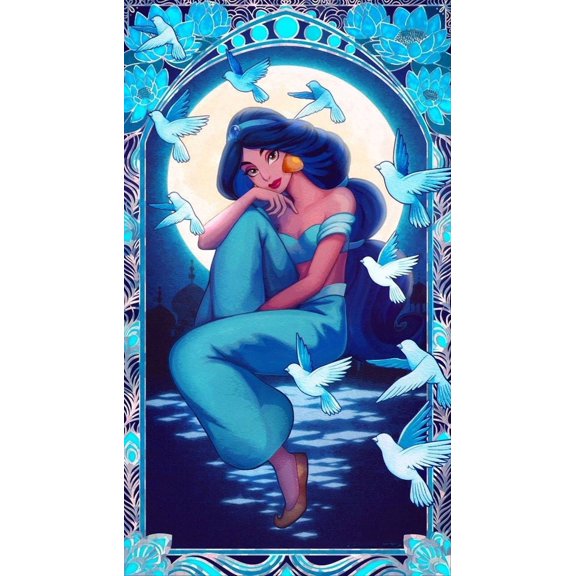 Jasmine Diamond Art Painting Kits - Full Drill Diamond Dots Paintings for Beginners, Round 5D Paint with Diamonds Pictures Gem DIY Adult Crafts 12x16inch
