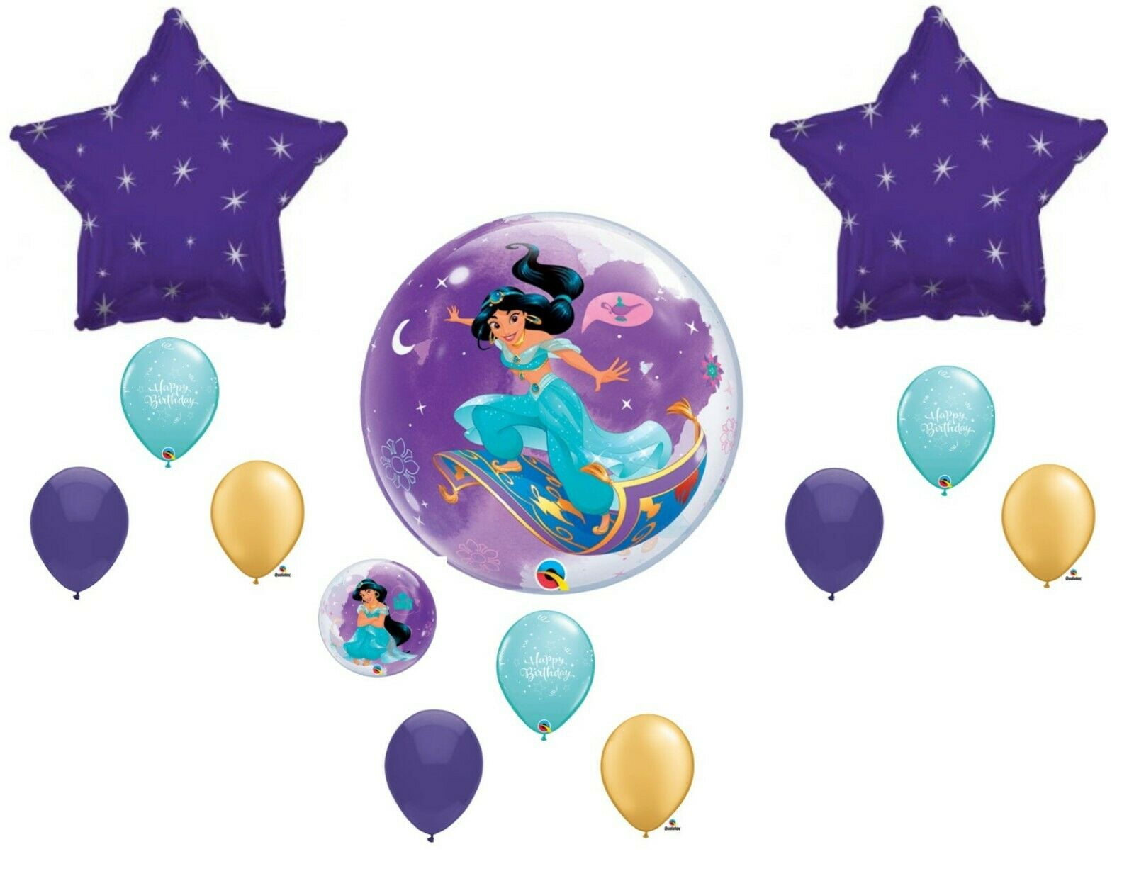 C & S PARTY SUPPLY Jasmine Disney Princess Aladdin Birthday Balloons Decoration Supplies