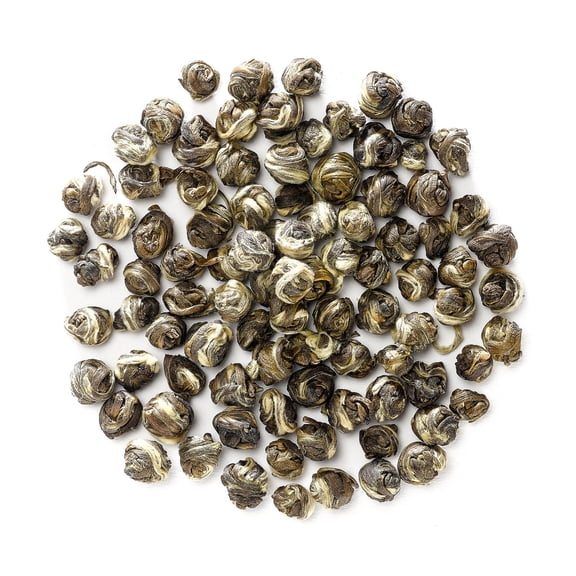 Dragon Pearl Jasmine Tea Organic Hand Rolled Pearls with Silver Tips - 40g