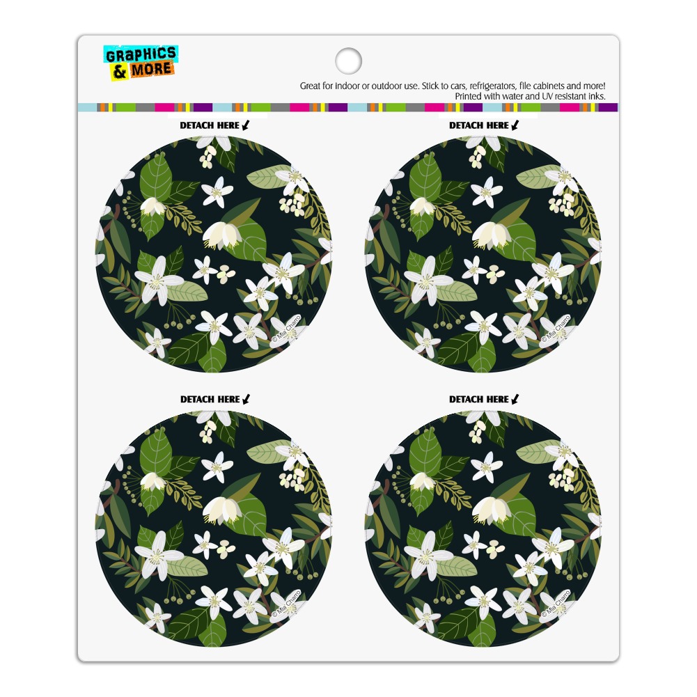 Jasmine Flowers Refrigerator Fridge Locker Vinyl Circle Magnet Set ...