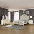 thumbnail image 1 of Jasmine King 4 Pc Unique LED Vanity Bedroom Set made with Wood in Beige, 1 of 18