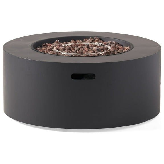 Jasmine Outdoor 40,000 BTU Circular Fire Pit (No Tank Holder), Dark Gray