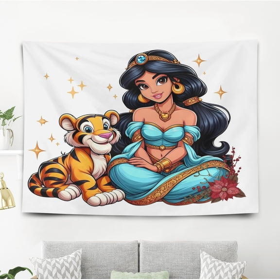 Jasmine Pattern Wall Hanging 50*60 Inches High-Quality Peach Skin Velvet Material Classic And Charming