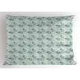 thumbnail image 1 of Jasmine Pillow Sham, Spring Nature Revival Blossoming Delicate Jasmine Petals Image, Decorative Standard Queen Size Printed Pillowcase, 30 X 20 Inches, Grey Teal Pale Blue Grey Yellow, by Ambesonne, 1 of 2