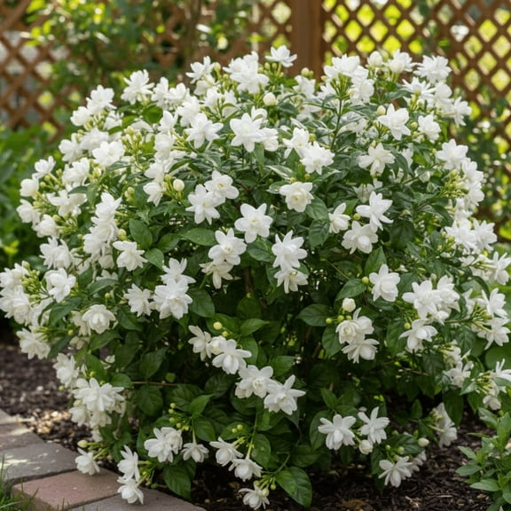 Jasmine Plant Live, Night Blooming Jasmine Sambac, Fragrant Flowering Shrub for Outdoor Gardening