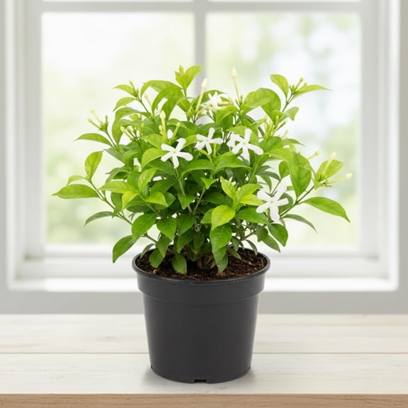 Jasmine Plant Live, White Fragrant Jasmine Flowering Vine, 4-7 Inches, Flowers for Home Garden, Balcony, Trellis (Star Jasmine)