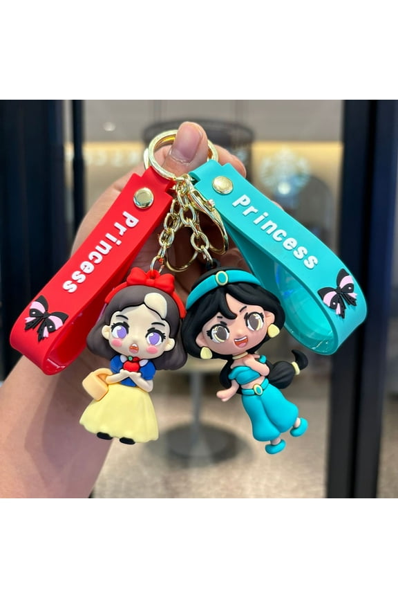 Jasmine Princess Cartoon Keychains, Anime cute Keychain, Backpack Key Key Chain Accessories Wristlet chain Car Charms