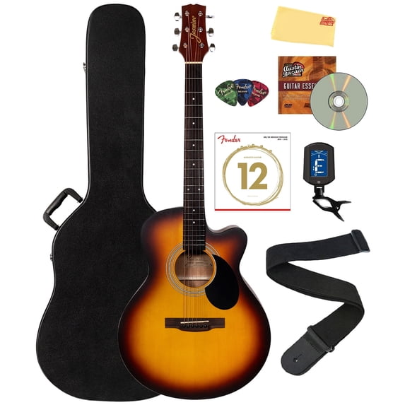 Jasmine S34C NEX Orchestra-Style Cutaway Acoustic Guitar - Sunburst w/ Hard Case