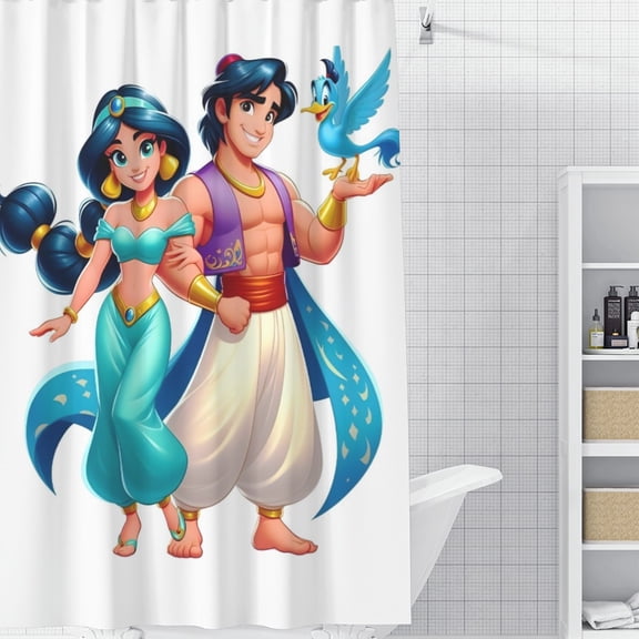 Jasmine Shower Curtain 59*71 Inches Waterproof And Durable Vivid Patterns Instantly Elevates Bathroom Style