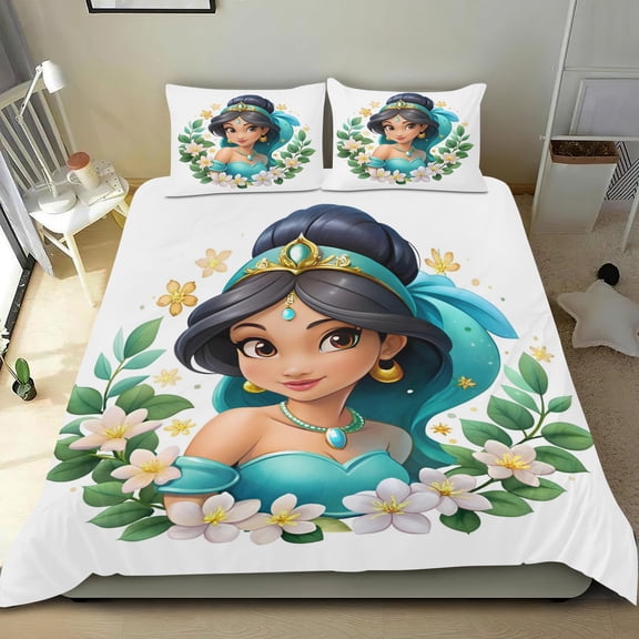 Jasmine Themed Bed Sheet Set Three Piece Set 53x79 Inches Comfortable And Skin Friendly Unique Design Creating A Star Studded Night