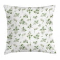 thumbnail image 1 of Jasmine Throw Pillow Cushion Cover, Watercolor Botany Theme with Flourishing Jasmine Sprouts Image, Decorative Square Accent Pillow Case, 18 X 18 Inches, Coconut Pale Green and Yellow, by Ambesonne, 1 of 2