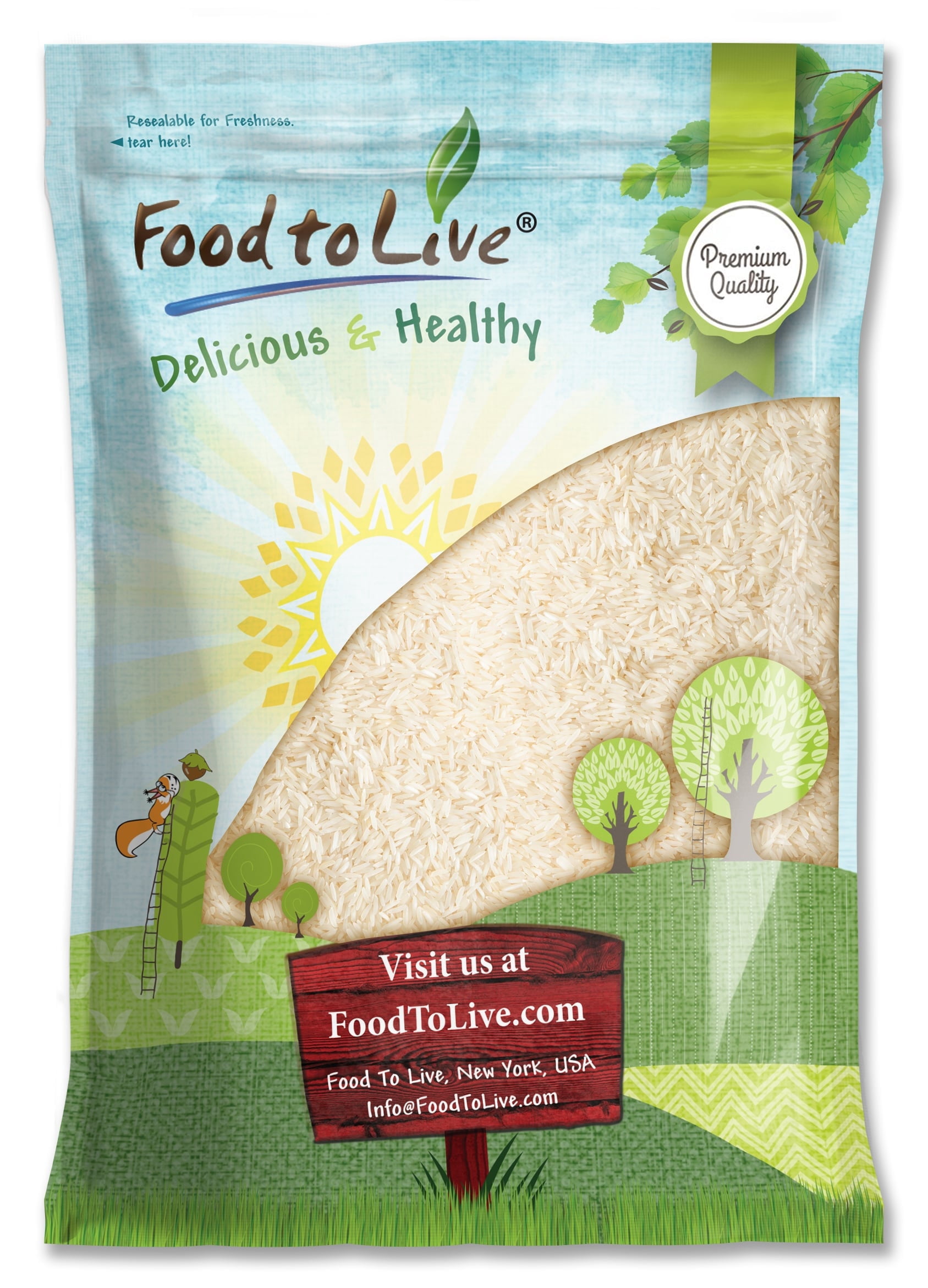 Jasmine White Rice, 12 Pounds — Kosher, Raw, Vegan — by Food to Live