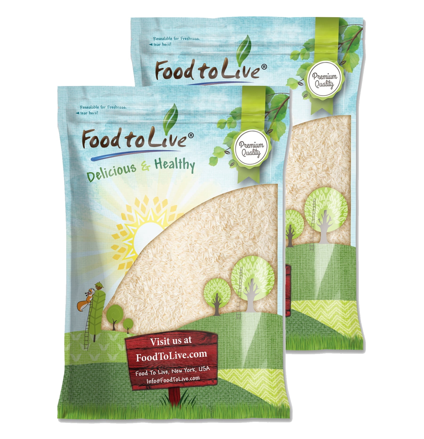 Jasmine White Rice, 24 Pounds — Kosher, Raw, Vegan — by Food to Live
