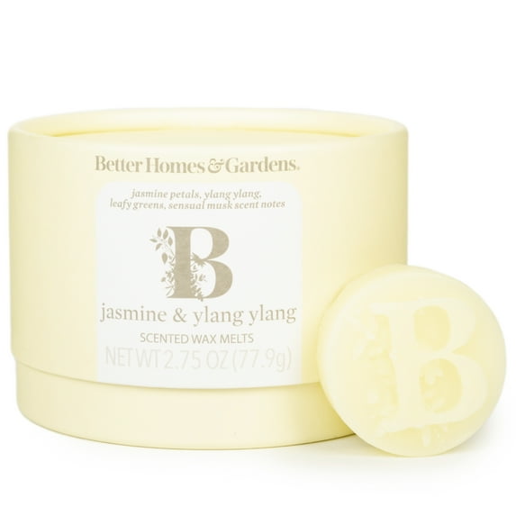 Jasmine & Ylang Ylang Essential Oil Infused Wax Melts, Better Homes & Gardens, 2.75 oz (1-Pack)